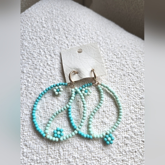 FREE PEOPLE, Among The Wildflowers Hoop By - Turquoise  - NWT!! - Picture 3 of 4